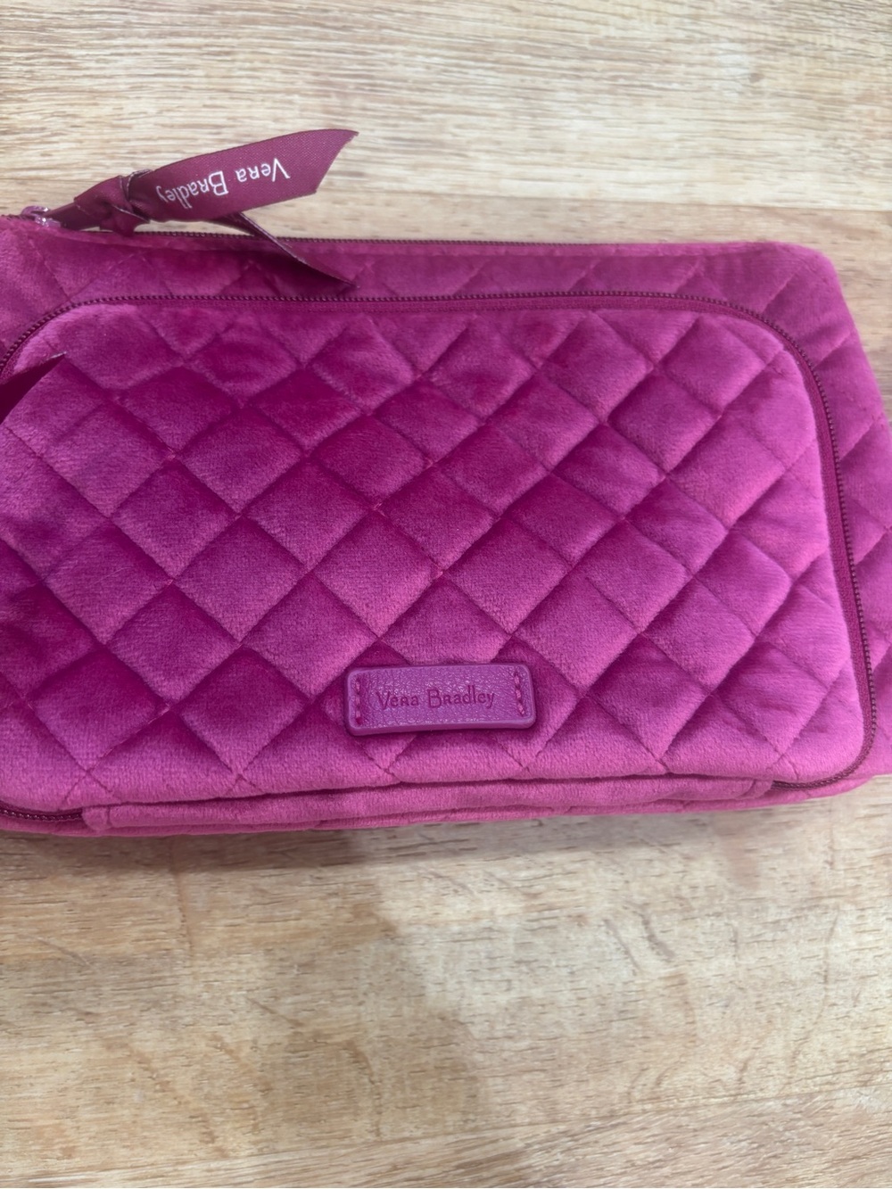 Vera Bradley Raspberry Quilted Cosmetic Case - Picture 2 of 4